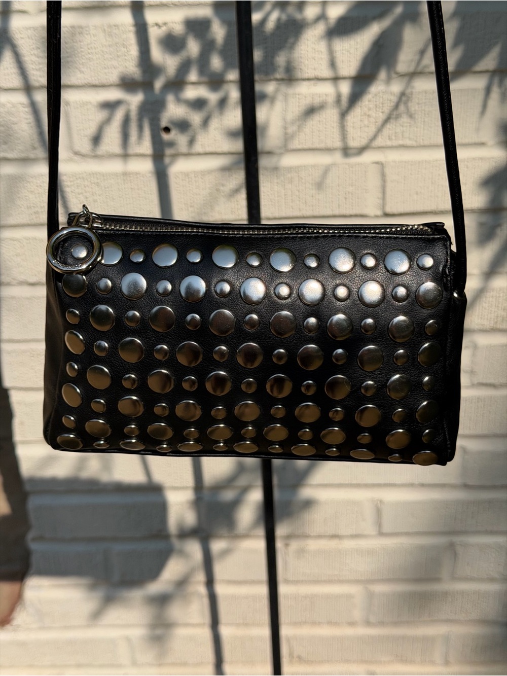 Nine West Black Studded Crossbody Bag